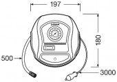 COMPRESOR AUTO 12V 120 W CU AFISAJ ANALOGIC TYREINFLATE 200 OSRAM