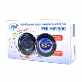 DIFUZOARE AUTO COAXIALE PNI HIFI500, 100W, 12.7 CM, 3 CAI, SET 2 BUC