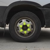 SET 10 BUCATI CAPAC PLASTIC PENTRU PREZON ROATA CU INDICATOR 33 MM NEON GALBEN 41 MM