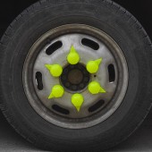 SET 10 BUCATI CAPAC PLASTIC PENTRU PREZON ROATA CU INDICATOR 33 MM NEON GALBEN 54.5 MM