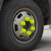 SET 10 BUCATI CAPAC PLASTIC PENTRU PREZON ROATA CU INDICATOR 33 MM NEON GALBEN 54.5 MM
