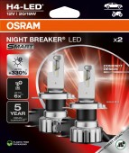 SET 2 BECURI NIGHT BREAKER LED SMART H4 +330% BLISTER OMOLOGARE RAR