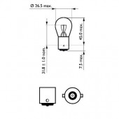 SET 2 BECURI P21W 12V BA15S BLISTER PHILIPS