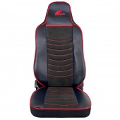 SET HUSE SCAUN TRUCK UMBRELLA PENTRU MAN TGX EURO 6 PIELE ECOLOGICA NEAGRA + VELVET NEGRU