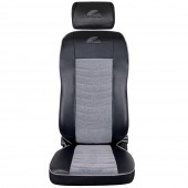 SET HUSE SCAUN TRUCK UMBRELLA PENTRU VOLVO 2000-2004 PIELE ECOLOGICA NEAGRA + VELVET GRI