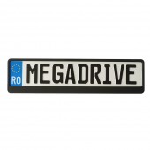 SUPORT NUMAR INMATRICULARE MEGA DRIVE METALIZAT NEGRU 1 BUC